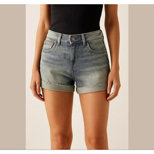 MELROSE and Market denim calfed distressed jean shorts blue. Sz 28P